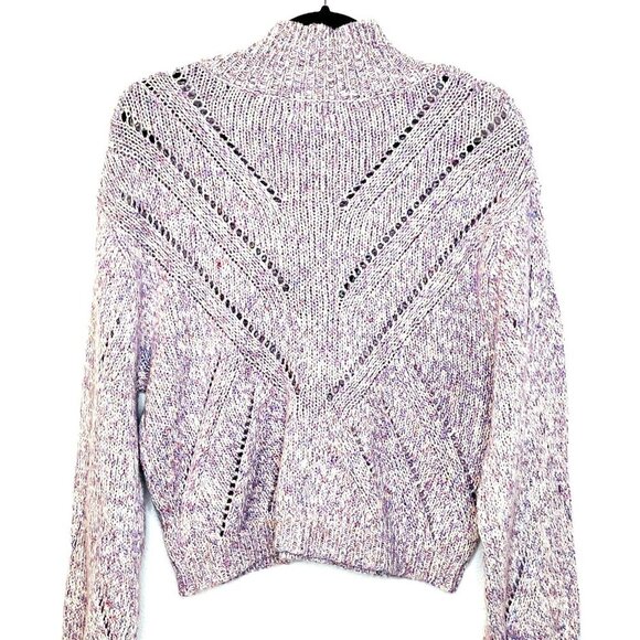 Line NWT $155 M Lavender Marl Uma Stitch Mock Neck Sweater - Picture 4 of 4